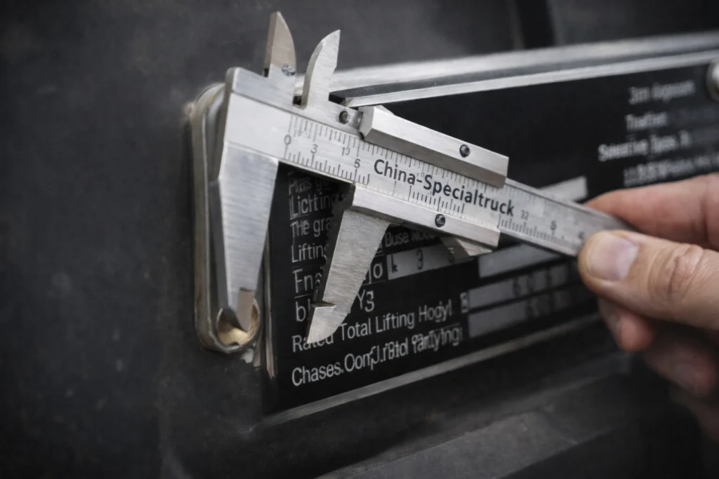 Truck mounted crane specifications nameplate and inspection