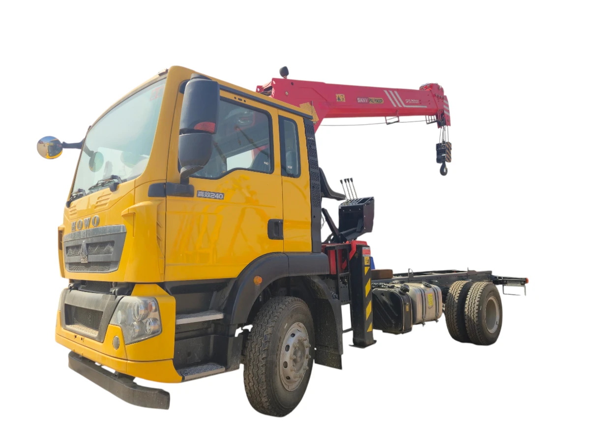 HOWO 4x2 Palfinger 10 Ton Straight Boom Truck Mounted Crane