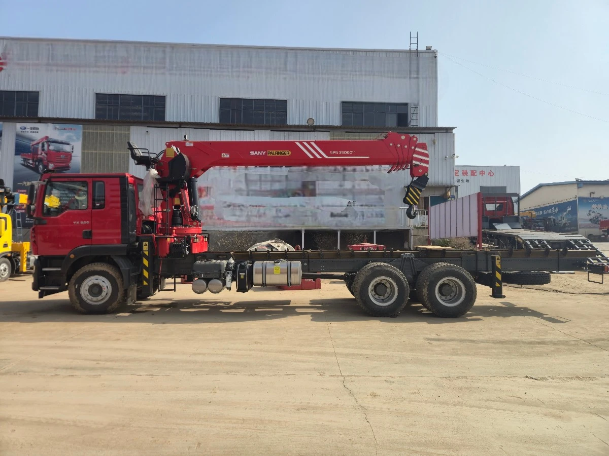 HOWO 6x4 Palfinger 14 Ton Straight Boom Truck Mounted Crane 1