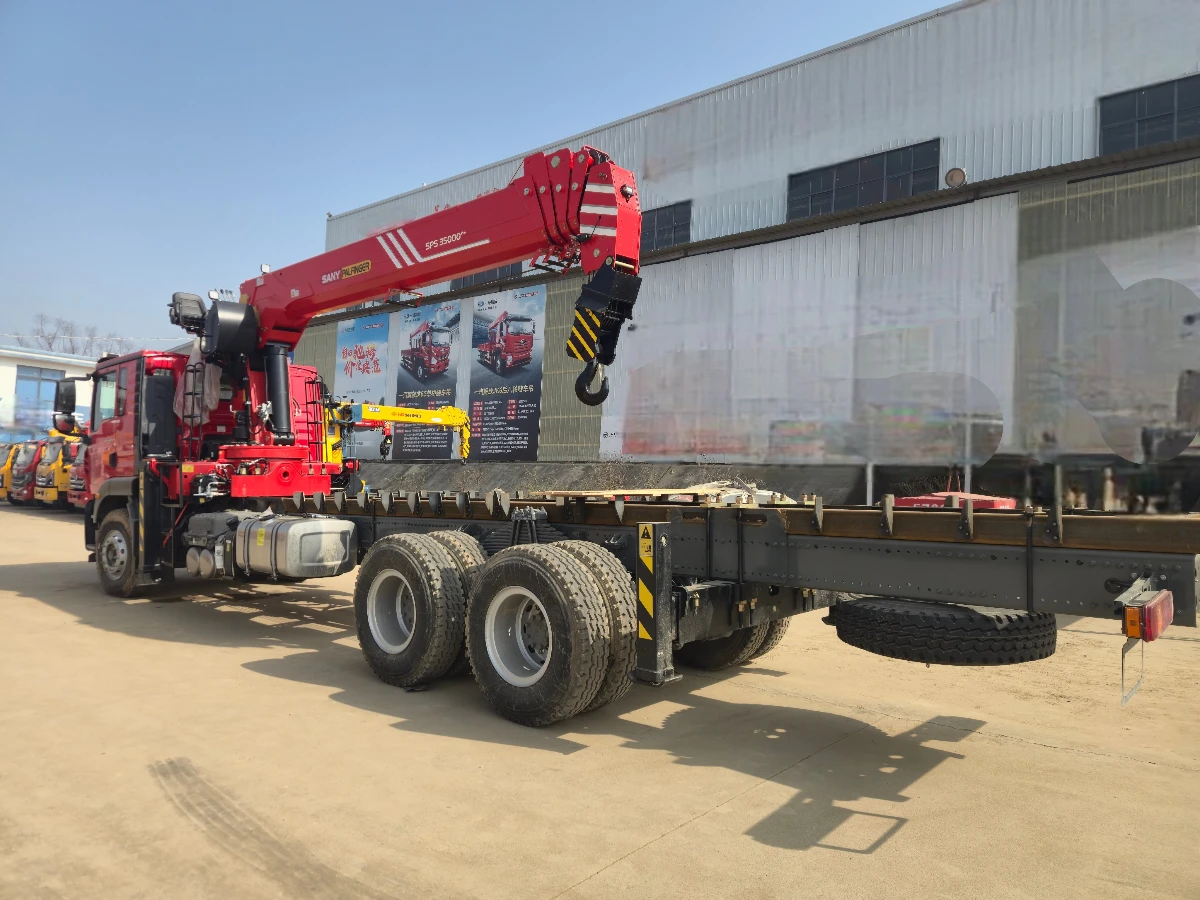 HOWO 6x4 Palfinger 14 Ton Straight Boom Truck Mounted Crane 2