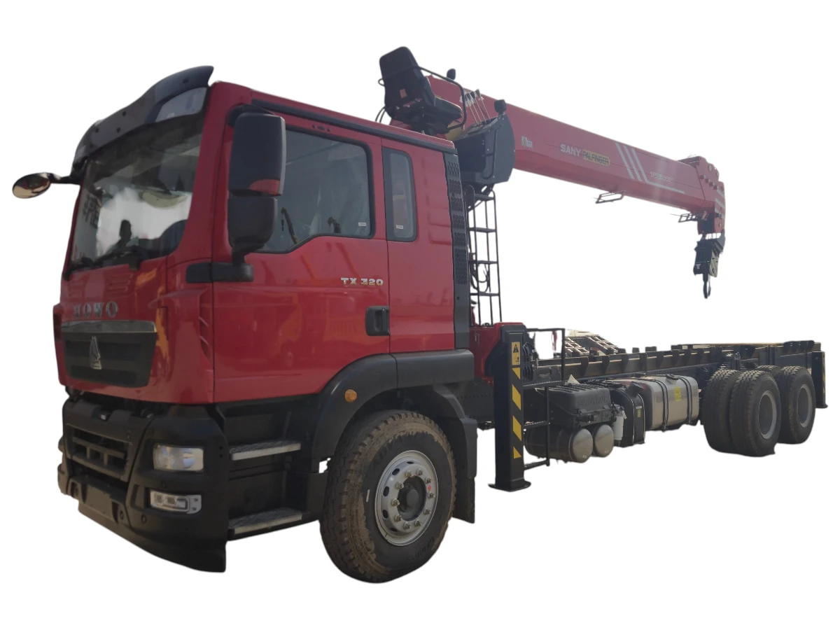 HOWO 6x4 Palfinger 14 Ton Straight Boom Truck Mounted Crane
